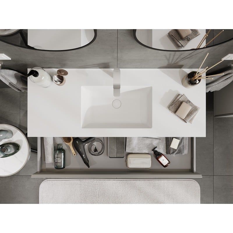 Mexen Orio meuble de salle de bain 120 cm avec lavabo Otis, 1 tiroir, gris mat/blanc mat - 91A10-12023-1-BF62-W18M01