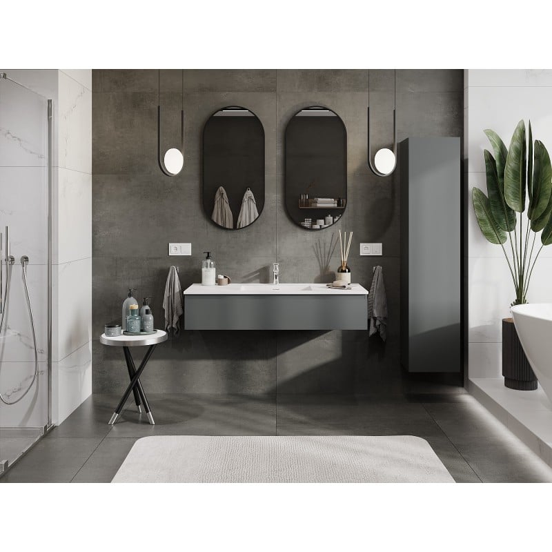 Mexen Orio meuble de salle de bains 120 cm avec lavabo Otis, 1 tiroir, graphite mat/blanc mat - 91A10-12023-1-BF66-W18M01