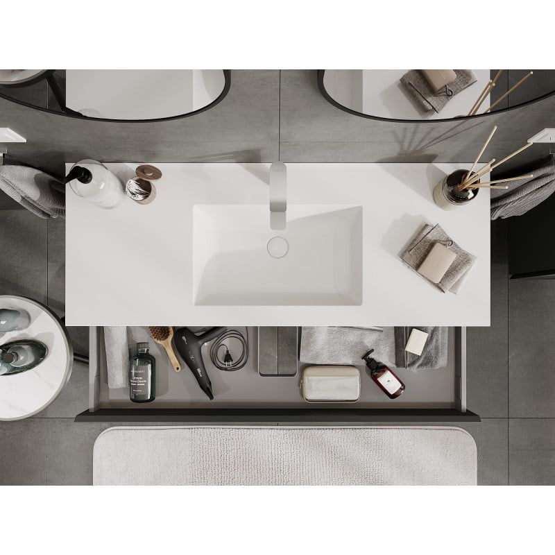 Mexen Orio meuble de salle de bains 120 cm avec lavabo Otis, 1 tiroir, graphite mat/blanc mat - 91A10-12023-1-BF66-W18M01