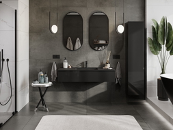 Mexen Orio meuble de salle de bains 120 cm avec lavabo Otis, 1 tiroir, noir brillant/noir mat - 91A10-12023-1-BF70-W18M71