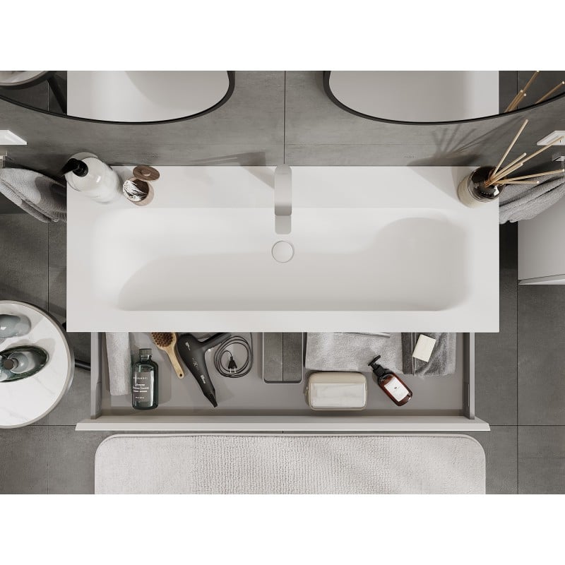 Mexen Orio meuble de salle de bain 120 cm avec lavabo Vela, 1 tiroir, blanc mat - 91A10-12023-1-BF01-W23M01