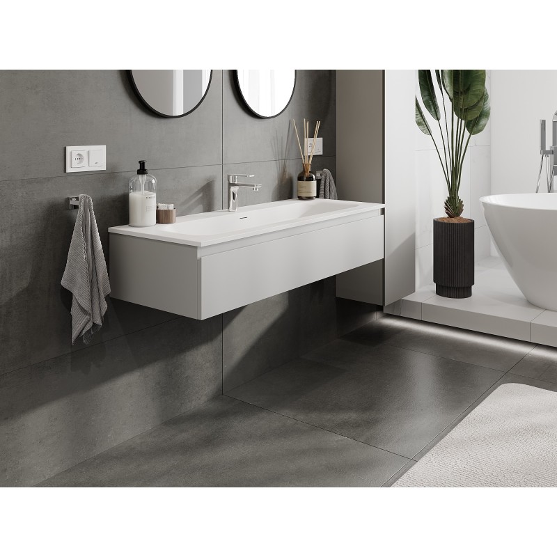 Mexen Orio meuble de salle de bain 120 cm avec lavabo Vela, 1 tiroir, gris mat/blanc mat - 91A10-12023-1-BF62-W23M01