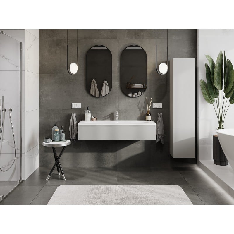 Mexen Orio meuble de salle de bain 120 cm avec lavabo Vela, 1 tiroir, gris mat/blanc mat - 91A10-12023-1-BF62-W23M01