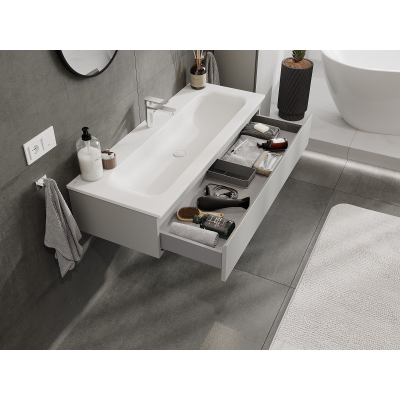 Mexen Orio meuble de salle de bain 120 cm avec lavabo Vela, 1 tiroir, gris mat/blanc mat - 91A10-12023-1-BF62-W23M01