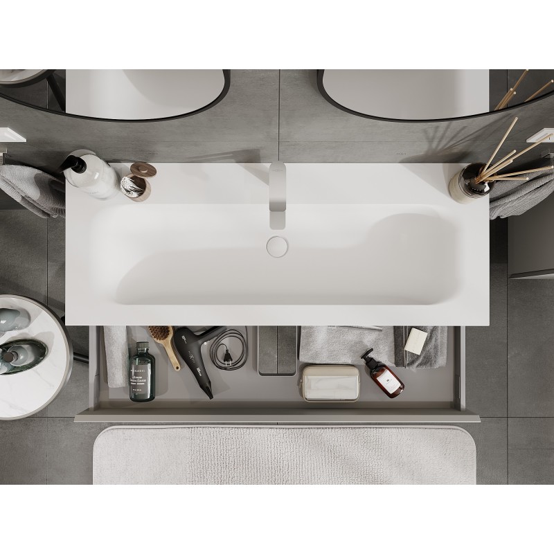 Mexen Orio meuble de salle de bain 120 cm avec lavabo Vela, 1 tiroir, gris mat/blanc mat - 91A10-12023-1-BF62-W23M01