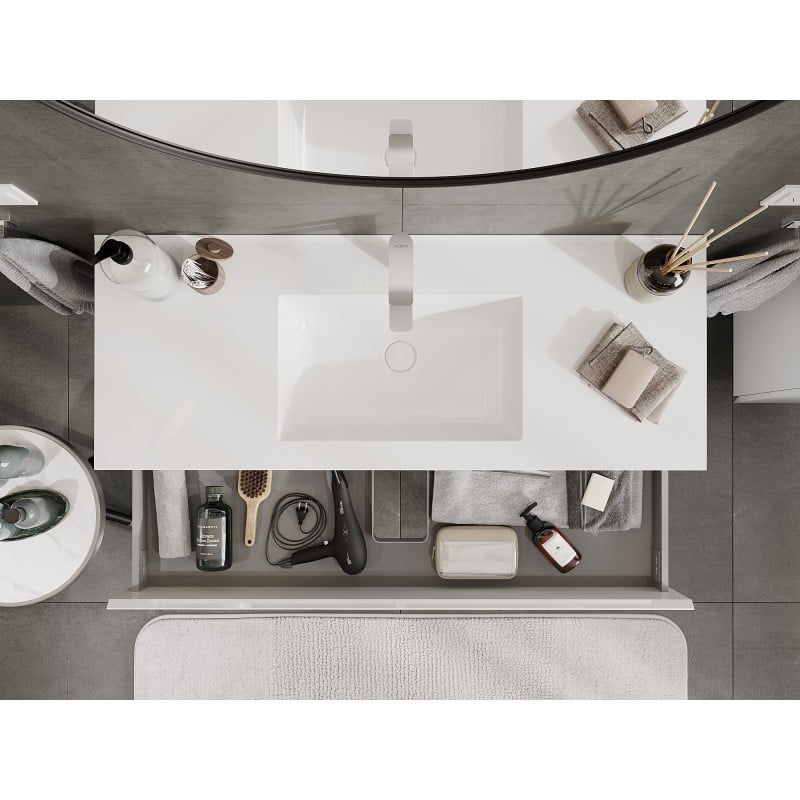 Mexen Orio meuble de salle de bain 120 cm avec lavabo Otis, 2 tiroirs, blanc brillant - 91A10-12047-2-BFF00-W18M00