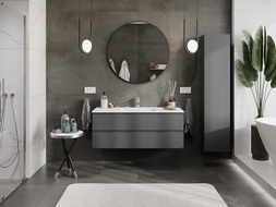 Mexen Orio meuble de salle de bain 120 cm avec lavabo Otis, 2 tiroirs, graphite mat/blanc mat - 91A10-12047-2-BFF66-W18M01