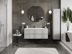 Mexen Orio armoire de salle de bain 120 cm avec lavabo Vela, 2 tiroirs, gris mat/blanc mat - 91A10-12047-2-BFF62-W23M01
