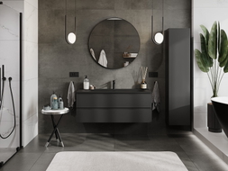 Mexen Orio meuble de salle de bain 120 cm avec lavabo Vela, 2 tiroirs, noir mat - 91A10-12047-2-BFF71-W23M71