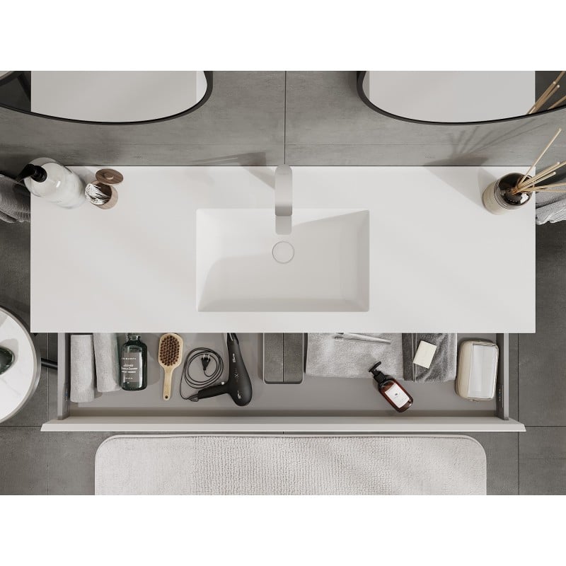 Mexen Orio meuble de salle de bains 140 cm avec lavabo Otis, 1 tiroir, blanc mat - 91A10-14023-1-BF01-W18M01