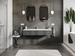 Mexen Orio meuble de salle de bains 140 cm avec lavabo Otis, 1 tiroir, graphite mat/blanc mat - 91A10-14023-1-BF66-W18M01
