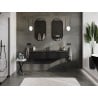 Mexen Orio meuble de salle de bain 140 cm avec lavabo Otis, 1 tiroir, noir brillant/noir mat - 91A10-14023-1-BF70-W18M71