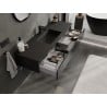 Mexen Orio meuble de salle de bain 140 cm avec lavabo Otis, 1 tiroir, noir brillant/noir mat - 91A10-14023-1-BF70-W18M71