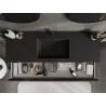Mexen Orio meuble de salle de bain 140 cm avec lavabo Otis, 1 tiroir, noir brillant/noir mat - 91A10-14023-1-BF70-W18M71