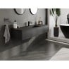 Mexen Orio meuble de salle de bain 140 cm avec lavabo Otis, 1 tiroir, noir mat - 91A10-14023-1-BF71-W18M71