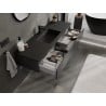 Mexen Orio meuble de salle de bain 140 cm avec lavabo Otis, 1 tiroir, noir mat - 91A10-14023-1-BF71-W18M71