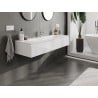 Mexen Orio armoire de salle de bain 140 cm avec lavabo Vela, 1 tiroir, blanc brillant - 91A10-14023-1-BF00-W23M00