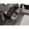 Mexen Orio meuble de salle de bain 140 cm avec lavabo Vela, 1 tiroir, noir brillant/noir mat - 91A10-14023-1-BF70-W23M71