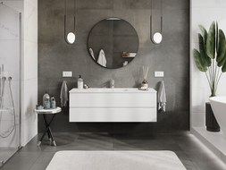 Mexen Orio meuble de salle de bains 140 cm avec lavabo Otis, 2 tiroirs, blanc mat - 91A10-14047-2-BFF01-W18M01