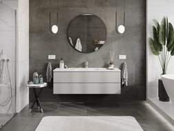 Mexen Orio meuble de salle de bains 140 cm avec lavabo Otis, 2 tiroirs, gris mat/blanc mat - 91A10-14047-2-BFF62-W18M01