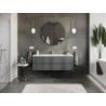 Mexen Orio meuble de salle de bain 140 cm avec lavabo Otis, 2 tiroirs, graphite mat/blanc mat - 91A10-14047-2-BFF66-W18M01