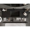 Mexen Orio meuble de salle de bain 140 cm avec lavabo Otis, 2 tiroirs, noir brillant/noir mat - 91A10-14047-2-BFF70-W18M71