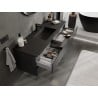 Mexen Orio meuble de salle de bain 140 cm avec lavabo Otis, 2 tiroirs, noir mat - 91A10-14047-2-BFF71-W18M71
