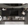 Mexen Orio meuble de salle de bain 140 cm avec lavabo Otis, 2 tiroirs, noir mat - 91A10-14047-2-BFF71-W18M71