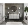 Mexen Orio meuble de salle de bains 140 cm avec lavabo Vela, 2 tiroirs, gris mat/blanc mat - 91A10-14047-2-BFF62-W23M01