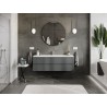 Mexen Orio armoire de salle de bain 140 cm avec lavabo Vela, 2 tiroirs, graphite mat/blanc mat - 91A10-14047-2-BFF66-W23M01