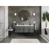 Mexen Orio meuble de salle de bain 140 cm avec lavabo Vela, 2 tiroirs, graphite mat/blanc mat - 91A10-14047-2-BFF66-W23M01