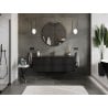 Mexen Orio meuble de salle de bains 140 cm avec lavabo Vela, 2 tiroirs, noir brillant/noir mat - 91A10-14047-2-BFF70-W23M71