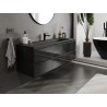 Mexen Orio armoire de salle de bain 140 cm avec lavabo Vela, 2 tiroirs, noir brillant/noir mat - 91A10-14047-2-BFF70-W23M71