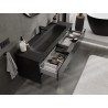 Mexen Orio armoire de salle de bain 140 cm avec lavabo Vela, 2 tiroirs, noir brillant/noir mat - 91A10-14047-2-BFF70-W23M71