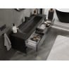 Mexen Orio meuble de salle de bains 140 cm avec lavabo Vela, 2 tiroirs, noir brillant/noir mat - 91A10-14047-2-BFF70-W23M71