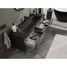 Mexen Orio armoire de salle de bains 140 cm avec lavabo Vela, 2 tiroirs, noir mat - 91A10-14047-2-BFF71-W23M71