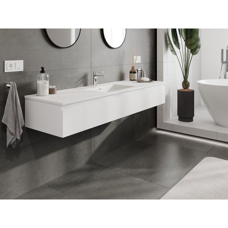 Mexen Orio meuble de salle de bain 160 cm avec lavabo Otis, 1 tiroir, blanc mat - 91A10-16023-1-BF01-W18M01