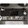 Mexen Orio meuble de salle de bain 160 cm avec lavabo Otis, 1 tiroir, noir brillant/noir mat - 91A10-16023-1-BF70-W18M71