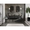 Mexen Orio meuble de salle de bains 160 cm avec lavabo Otis, 1 tiroir, noir mat - 91A10-16023-1-BF71-W18M71