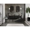 Mexen Orio meuble de salle de bain 160 cm avec lavabo Vela, 1 tiroir, noir brillant/noir mat - 91A10-16023-1-BF70-W23M71