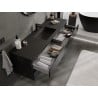 Mexen Orio meuble de salle de bain 160 cm avec lavabo Otis, 2 tiroirs, noir brillant/noir mat - 91A10-16047-2-BFF70-W18M71