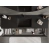 Mexen Orio meuble de salle de bain 160 cm avec lavabo Otis, 2 tiroirs, noir brillant/noir mat - 91A10-16047-2-BFF70-W18M71