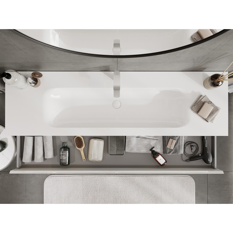 Mexen Orio meuble de salle de bains 160 cm avec lavabo Vela, 2 tiroirs, blanc brillant - 91A10-16047-2-BFF00-W23M00