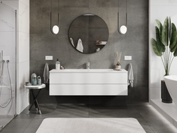 Mexen Orio meuble de salle de bain 160 cm avec lavabo Vela, 2 tiroirs, blanc mat - 91A10-16047-2-BFF01-W23M01