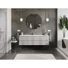 Mexen Orio meuble de salle de bain 160 cm avec lavabo Vela, 2 tiroirs, gris mat/blanc mat - 91A10-16047-2-BFF62-W23M01