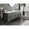 Mexen Orio meuble de salle de bains 160 cm avec lavabo Vela, 2 tiroirs, graphite mat / blanc mat - 91A10-16047-2-BFF66-W23M01