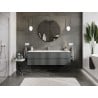 Mexen Orio meuble de salle de bains 160 cm avec lavabo Vela, 2 tiroirs, graphite mat / blanc mat - 91A10-16047-2-BFF66-W23M01