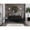 Mexen Orio meuble de salle de bain 160 cm avec lavabo Vela, 2 tiroirs, noir brillant/noir mat - 91A10-16047-2-BFF70-W23M71