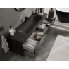 Mexen Orio meuble de salle de bain 160 cm avec lavabo Vela, 2 tiroirs, brillant noir/mat noir - 91A10-16047-2-BFF70-W23M71