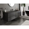 Mexen Orio meuble de salle de bains 160 cm avec lavabo Vela, 2 tiroirs, noir mat - 91A10-16047-2-BFF71-W23M71